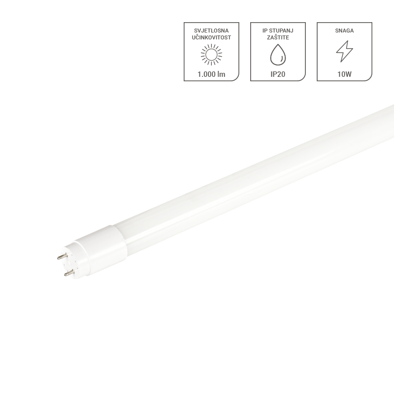 LED cijev Green Tech 60cm, 10W, 4200K, sa starterom
