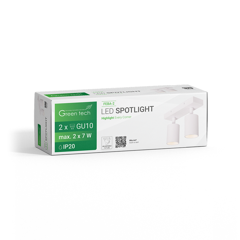 LED spot svjetiljka Green Tech, GU10 X 2 kom, bijela boja slika 5