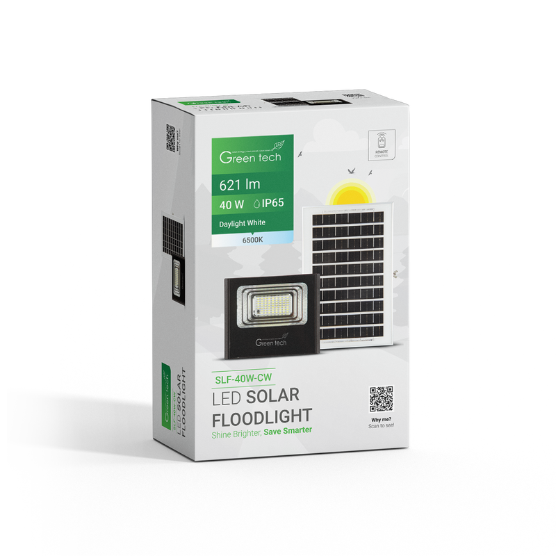 LED solarni reflektor Green Tech 40W, 6500K, IP65 slika 3