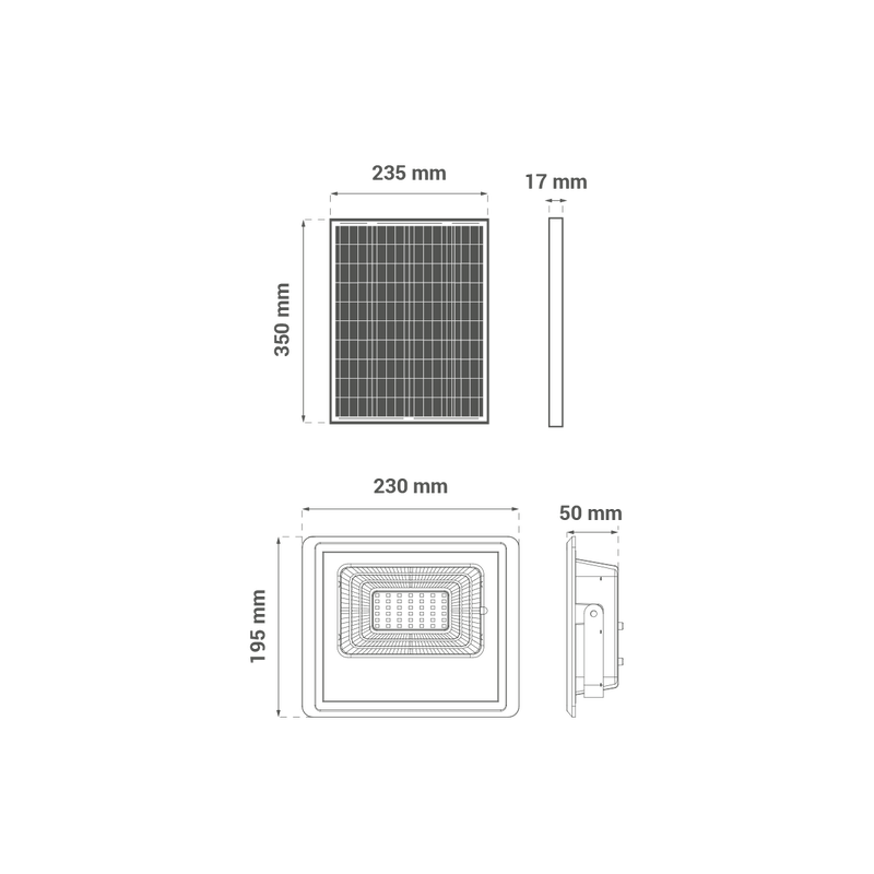 LED solarni reflektor Green Tech 40W, 6500K, IP65 slika 6