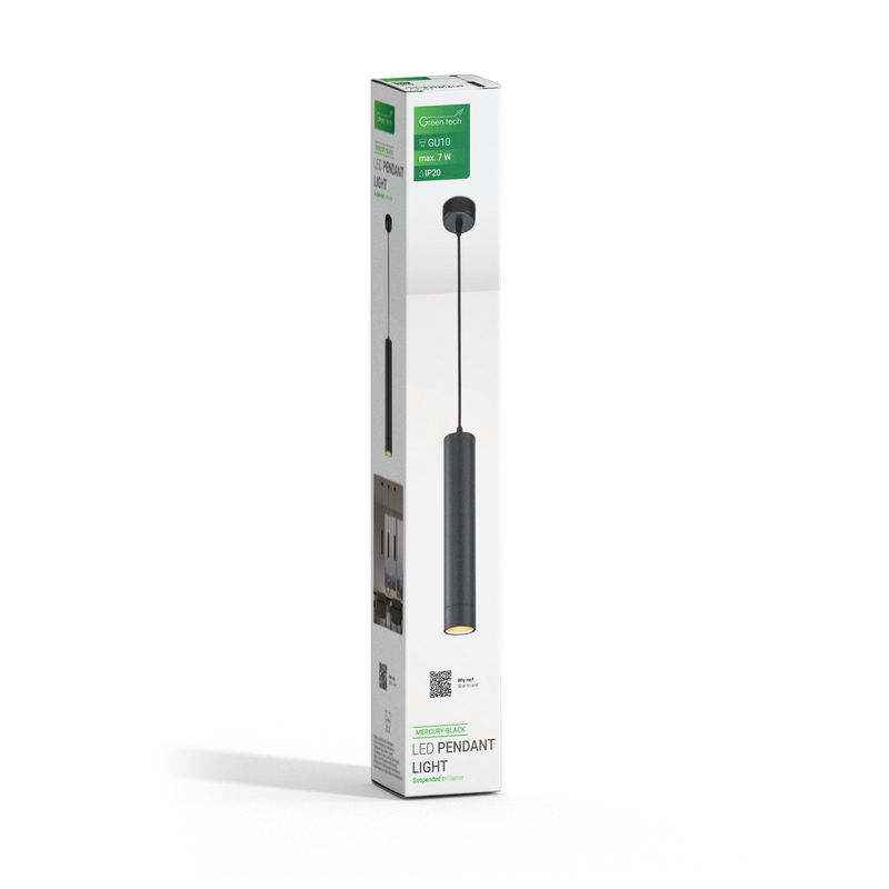 LED visilica Green Tech, GU10 X 1 kom, crna boja slika 3