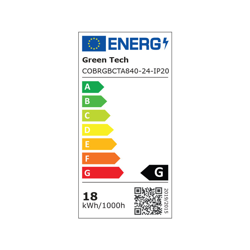 LED traka Green Tech COBCTA 840 LED, 12 mm, 18 W/m, RGB+2700K+6500K, DC 24V, IP2 slika 4