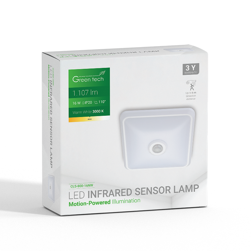 LED plafonjera sa senzorom Green Tech 16W, 3000K, bijela boja slika 3