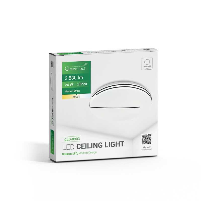 LED plafonjera Green Tech 24W, 4000K, promjer 38cm slika 5