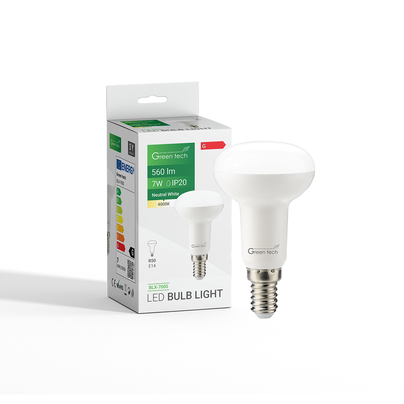 LED žarulja Green Tech 7W, 4000K, E14, R50, IP20, Sanan chip