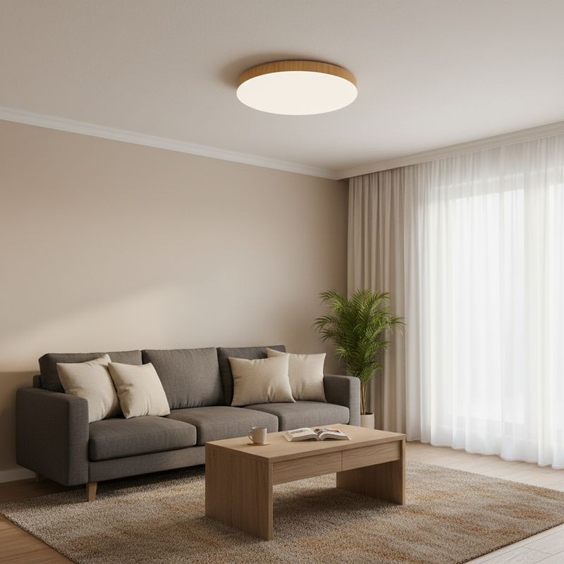 LED plafonjera Green Tech 36W, 3CCT, 40 cm, drveni okvir slika 2
