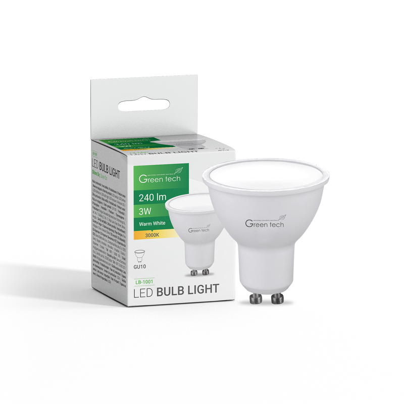 LED žarulja Green Tech 3W, 3000K, GU10, IP20, Sanan chip