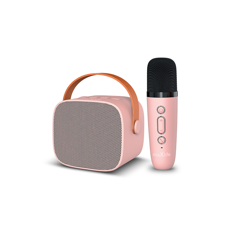 Zvučnik MaXlife MXKS-100 bluetooth, karaoke s mikrofonom, pink