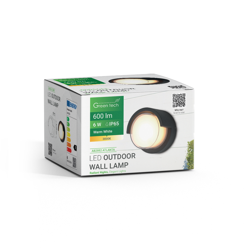 LED vanjska zidna svjetiljka Green Tech ATLANTA, 6W, 3000K, IP65 slika 6