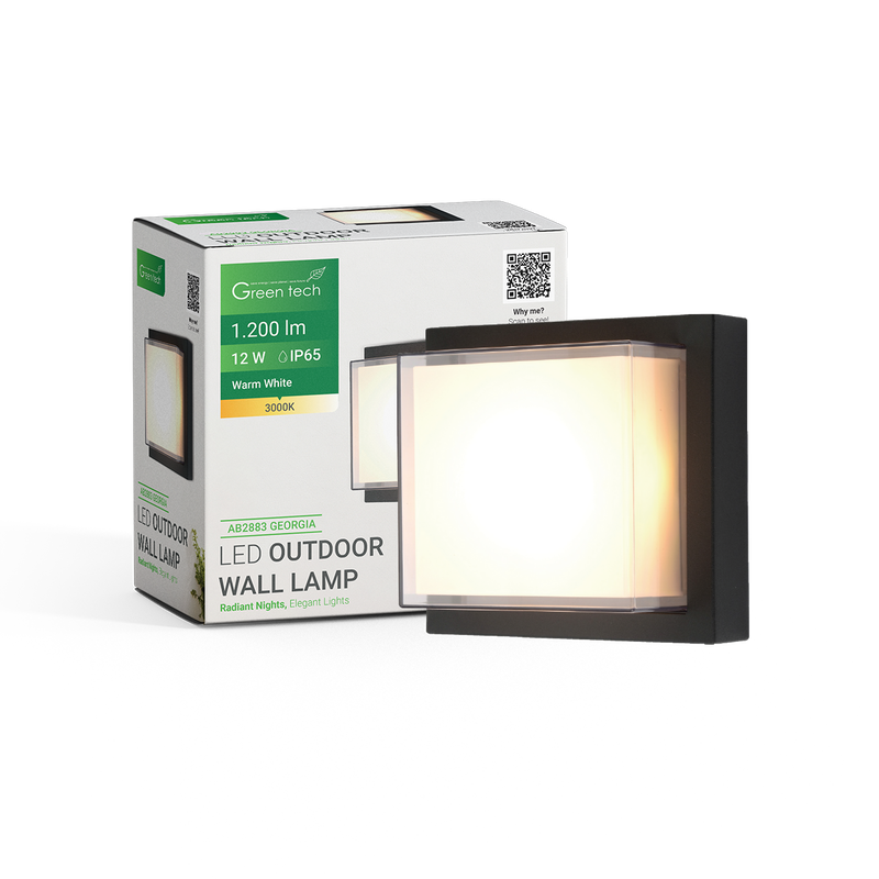 LED vanjska zidna svjetiljka Green Tech GEORGIA, 12W, 3000K, IP65