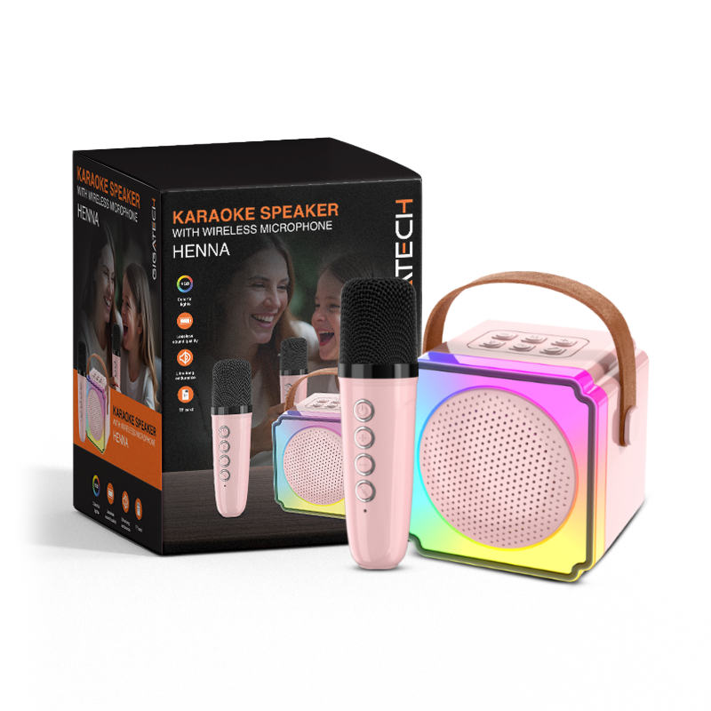 Zvučnik Gigatech HENNA (USB/TF/bluetooth) karaoke s wireless mikr., dječji, pink