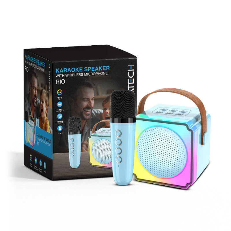Zvučnik Gigatech RIO (USB/TF/bluetooth) karaoke s wireless mikr., dječji, plavi