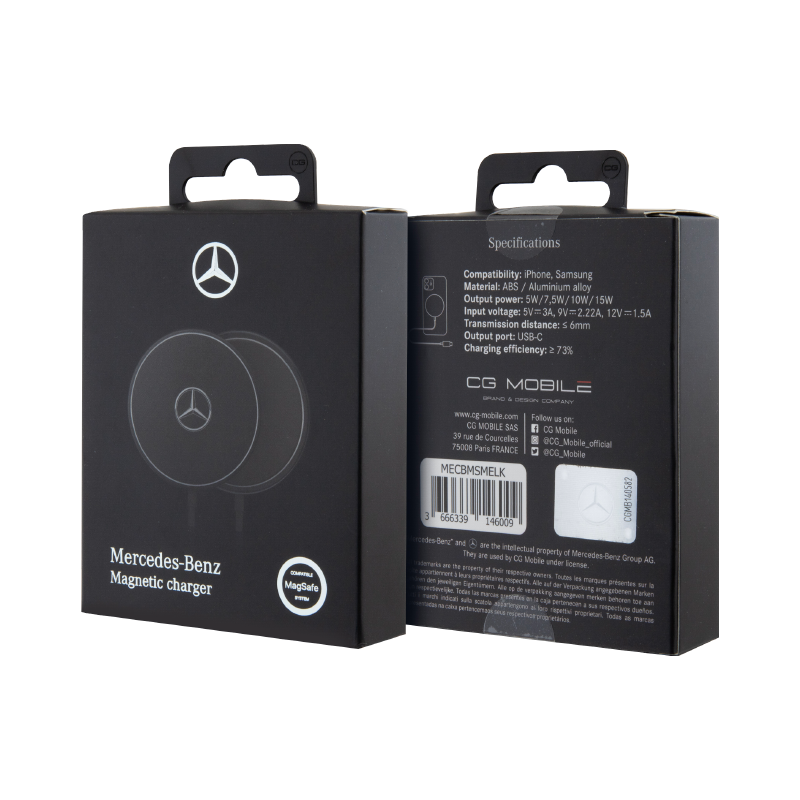 Wireless punjač Mercedes Benz 15W, MagSafe kompatibilan, crni slika 4