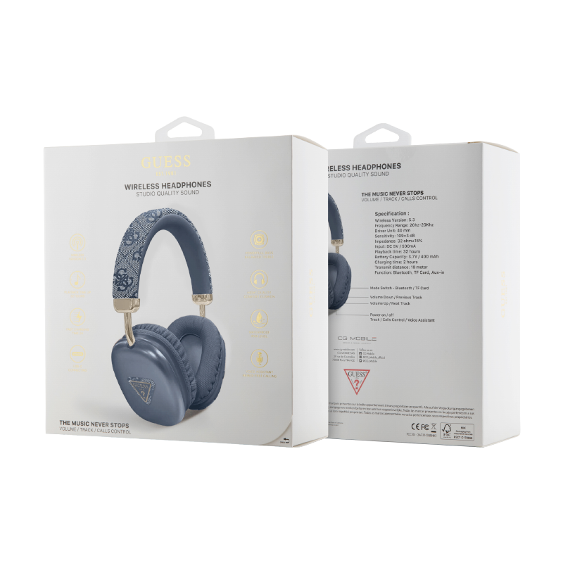 Slušalice Guess wireless, plave slika 4