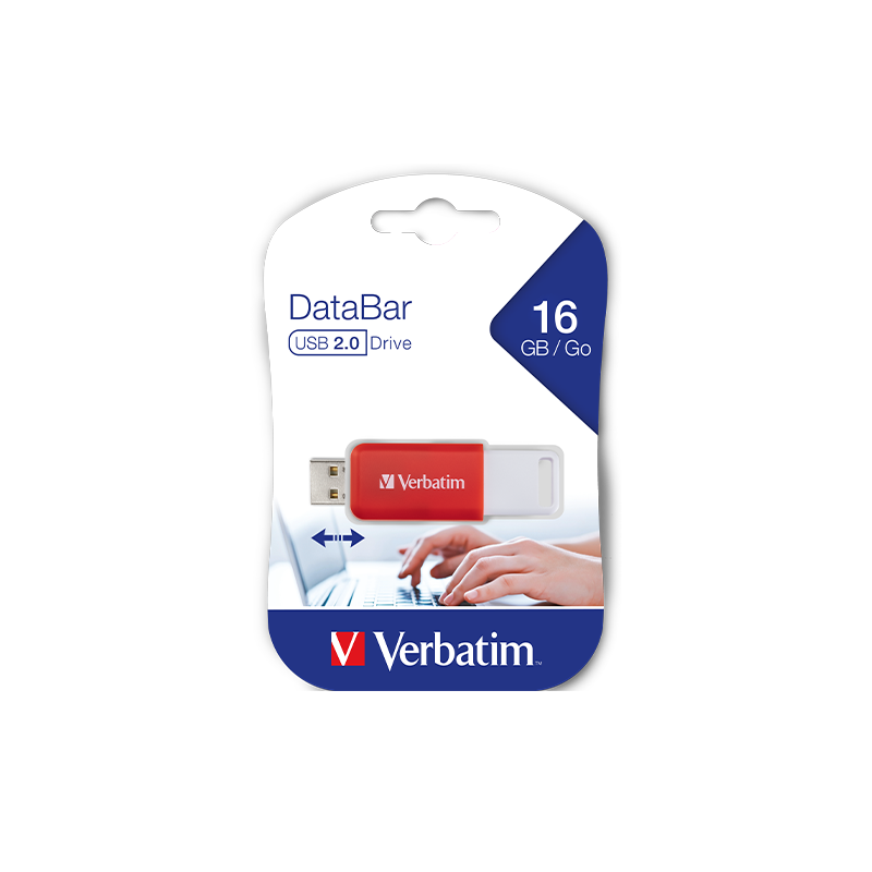 USB memorijski stik 2.0 Verbatim 16GB, crveni, DataBar slika 4