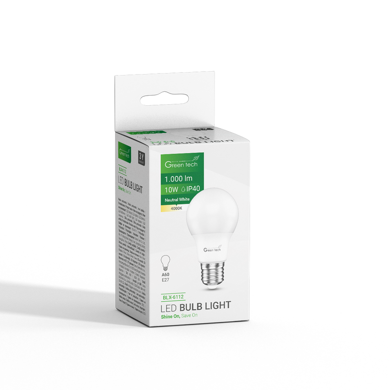 LED žarulja Green Tech 10W, 4000K, E27, A60, Flux: 1000 lm, IP40, Epistar chip slika 5