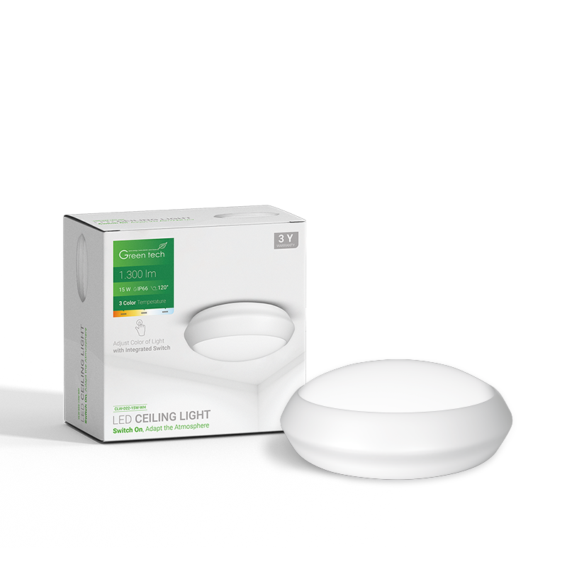 LED plafonjera Green Tech 15W, 3CCT, 30 cm, IP66, bijela slika 5