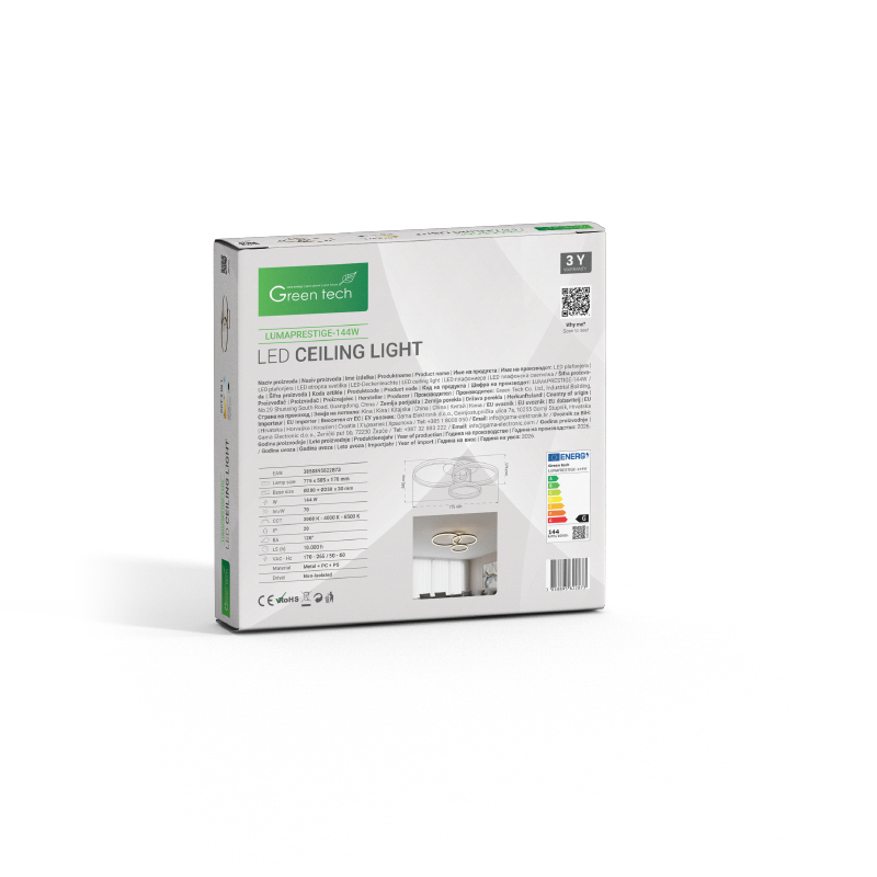 Stropna dekorativna svjetiljka Green Tech 144W, 3CCT slika 5