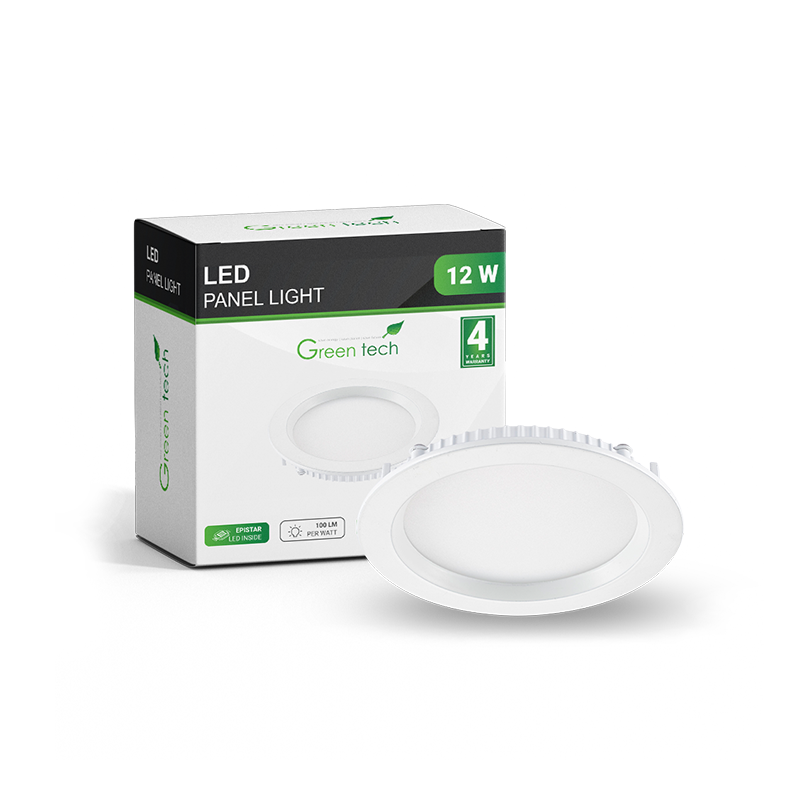 LED panel Green Tech 12W, 4200K, ugradni, okrugli