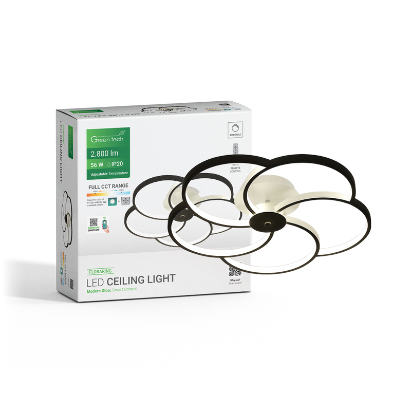 Smart stropna dekorativna svjetiljka Green Tech 56W, 3CCT, dim, APP + daljinski slika 2