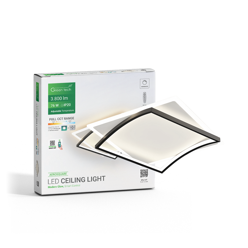 Smart stropna dekorativna svjetiljka Green Tech 76W, 3CCT, dim, APP + daljinski slika 2