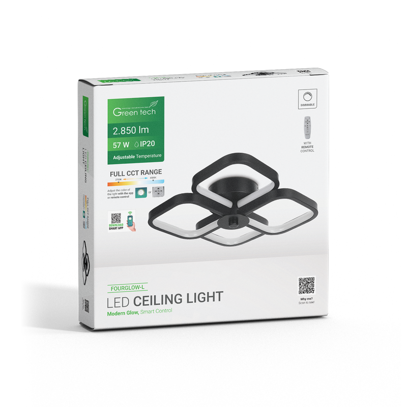 Smart stropna dekorativna svjetiljka Green Tech 57W, 3CCT, dim, APP + daljinski slika 4