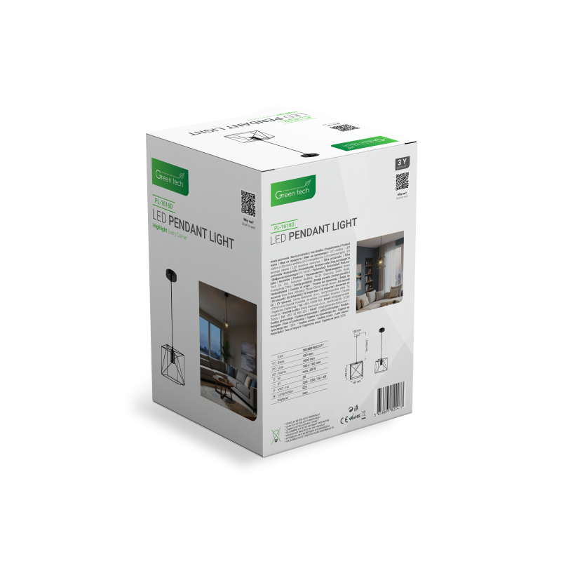 LED visilica Green Tech E27 x 1 kom, crna boja slika 6