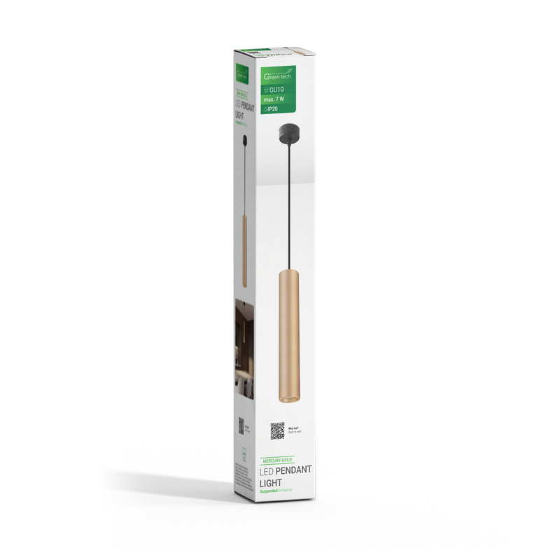 LED visilica Green Tech, GU10 X 1 kom, zlatna boja slika 3