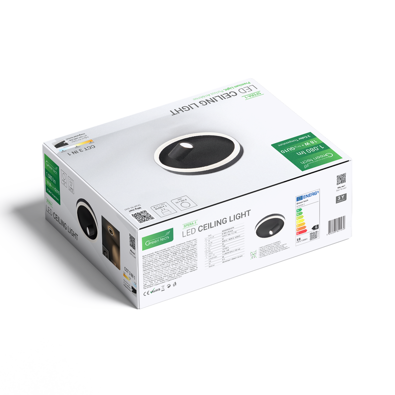 Stropna dekorativna svjetiljka Green Tech 18W, 3CCT + 1 x SPOT GU10 slika 5