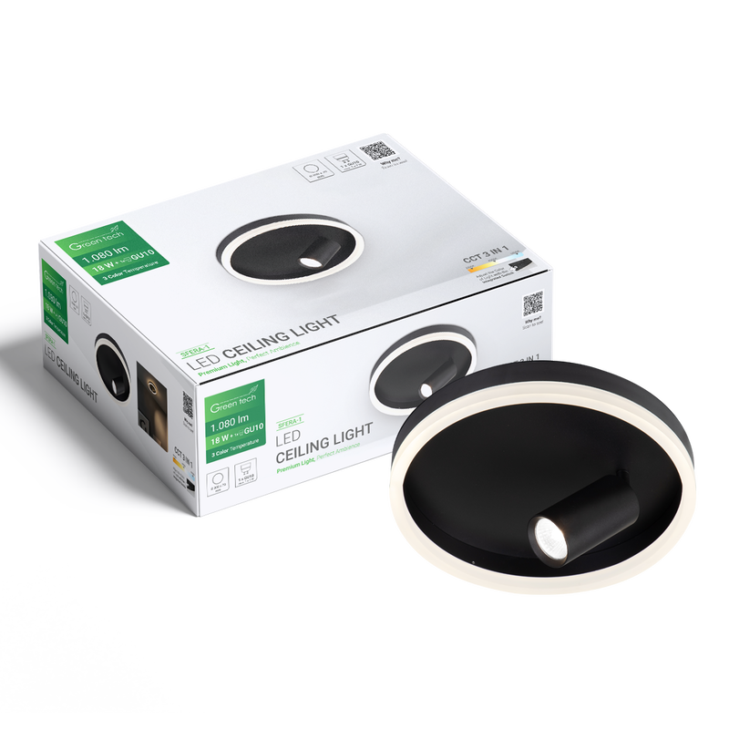 Stropna dekorativna svjetiljka Green Tech 18W, 3CCT + 1 x SPOT GU10 slika 2