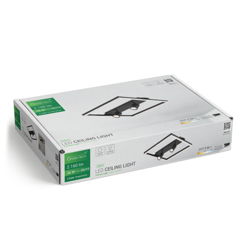 Stropna dekorativna svjetiljka Green Tech 36W, 3CCT + 2 x SPOT GU10 slika 4