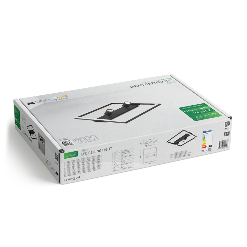 Stropna dekorativna svjetiljka Green Tech 36W, 3CCT + 2 x SPOT GU10 slika 5