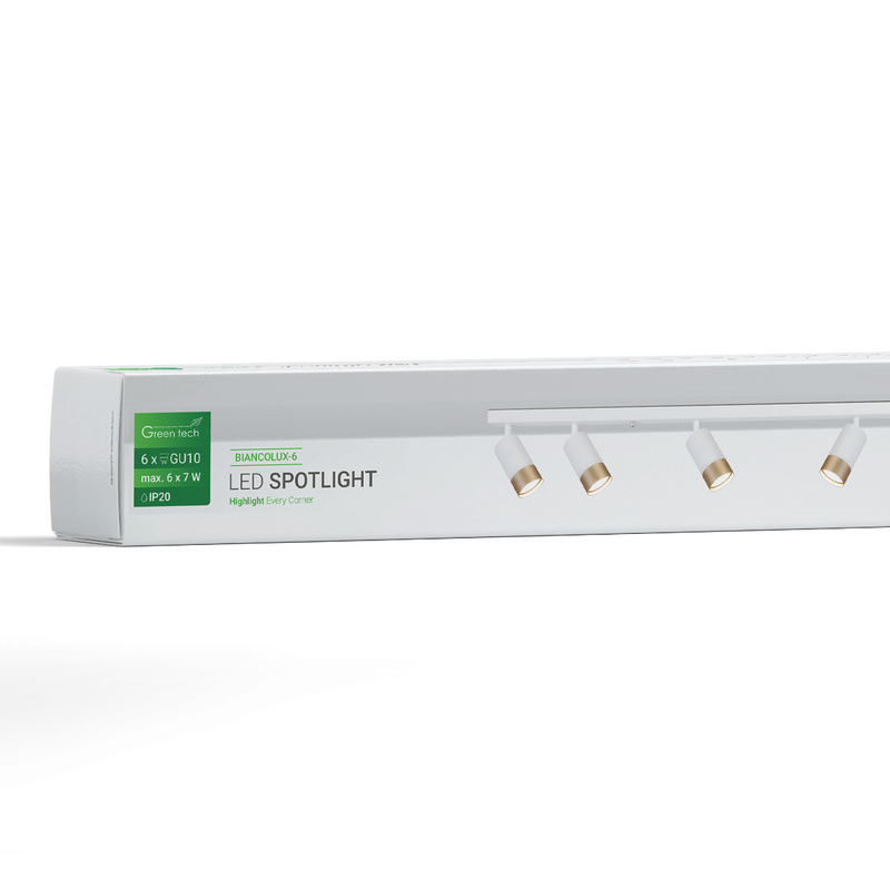 LED spot svjetiljka Green Tech, GU10 X 6 kom, bijelo-zlatna boja slika 4