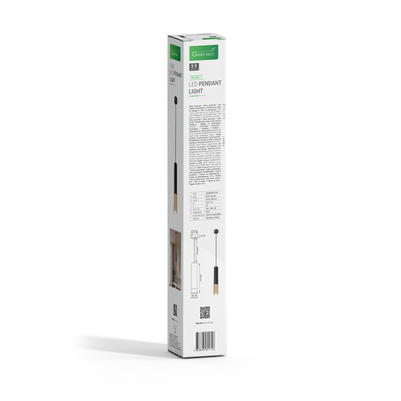 LED visilica Green Tech, GU10 X 1 kom, crna-zlatna boja slika 4