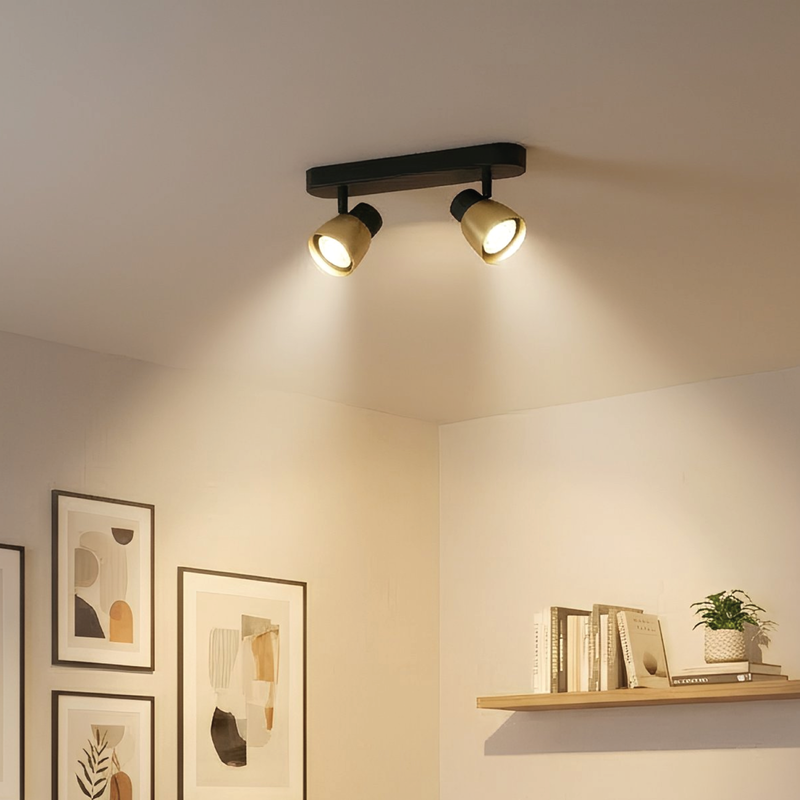 LED spot svjetiljka Green Tech, GU10 X 2 kom, zlatno crna boja slika 6