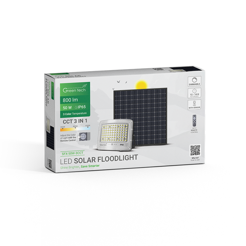 LED solarni reflektor Green Tech 50W, 3CCT, IP65 slika 4
