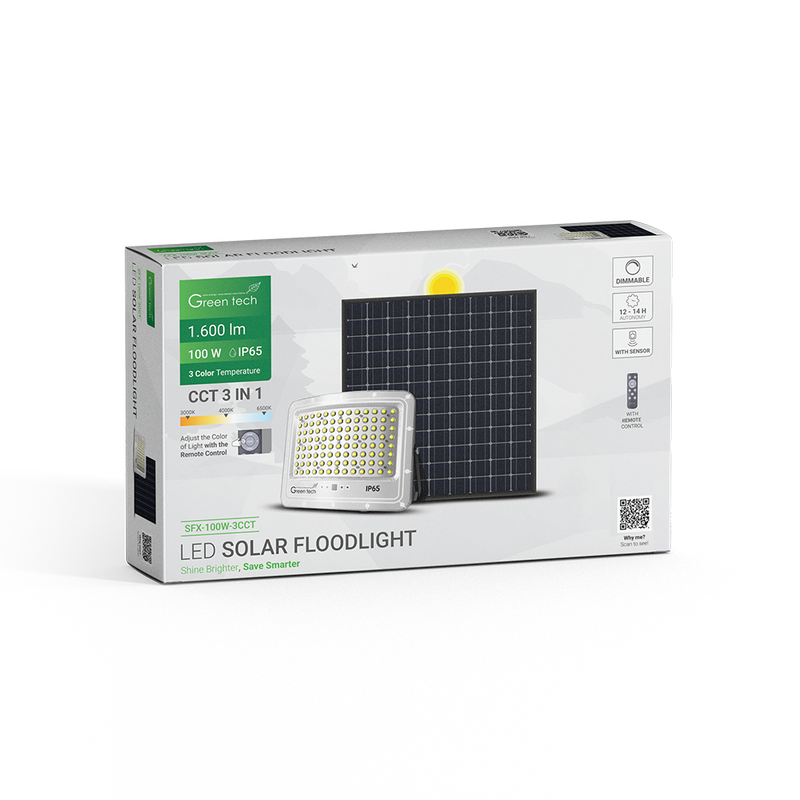 LED solarni reflektor Green Tech 100W, 3CCT, IP65 slika 3