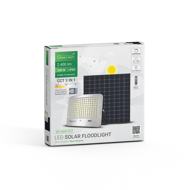 LED solarni reflektor Green Tech 200W, 3CCT, IP65 slika 3