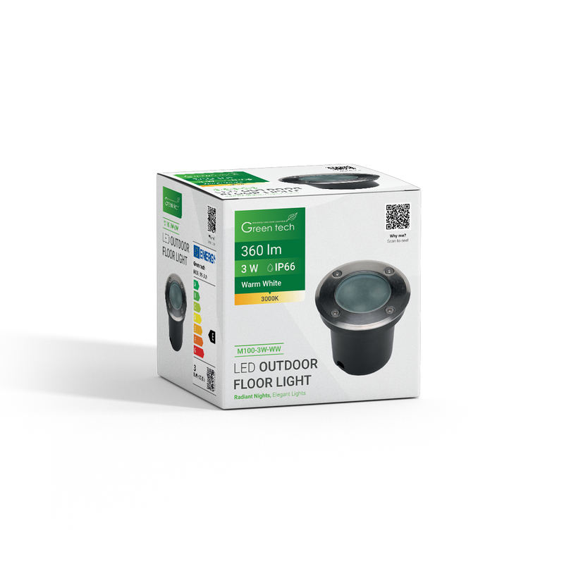 LED podna ugradna svjetiljka Green Tech 3W, 3000K, IP66 slika 6
