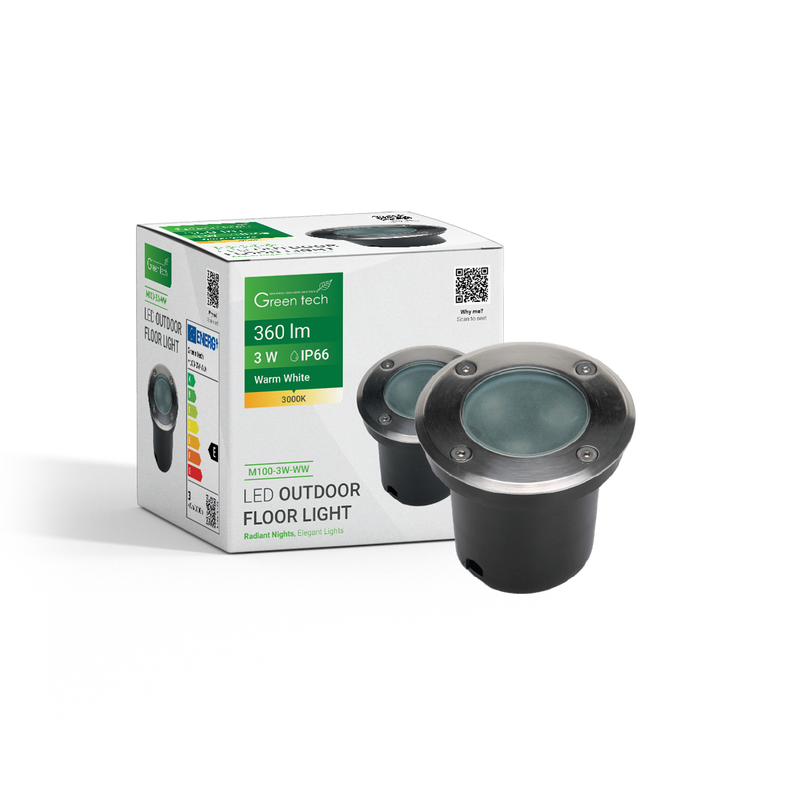 LED podna ugradna svjetiljka Green Tech 3W, 3000K, IP66