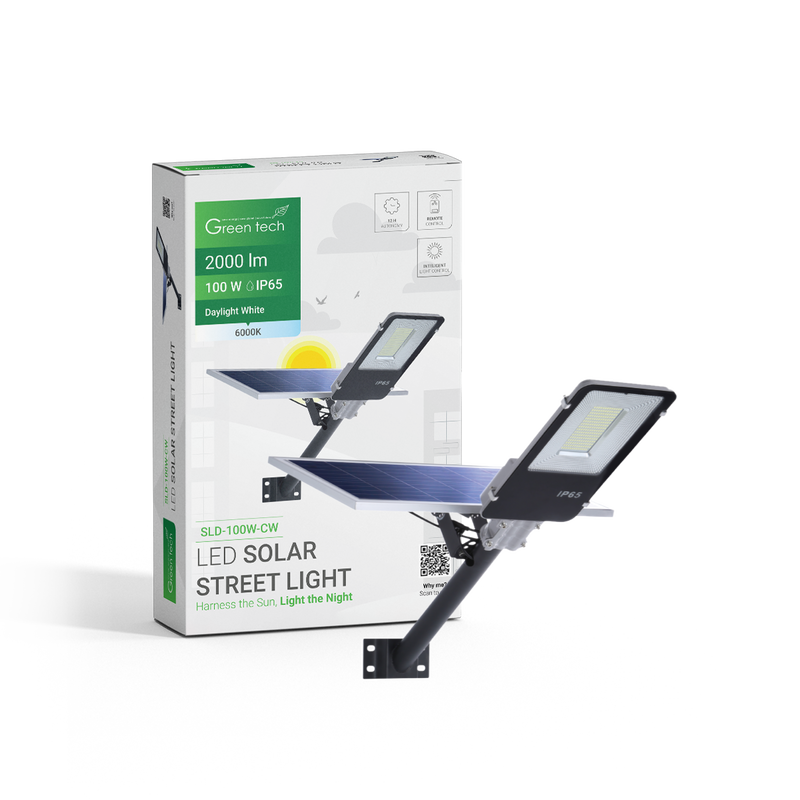 LED ulična svjetiljka Green Tech 100W, 6000K, IP65, solar