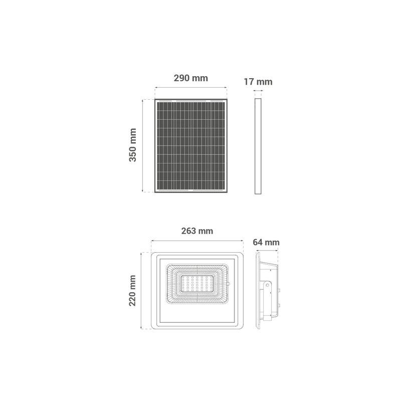 LED solarni reflektor Green Tech 60W, 6500K, IP65, solar slika 6