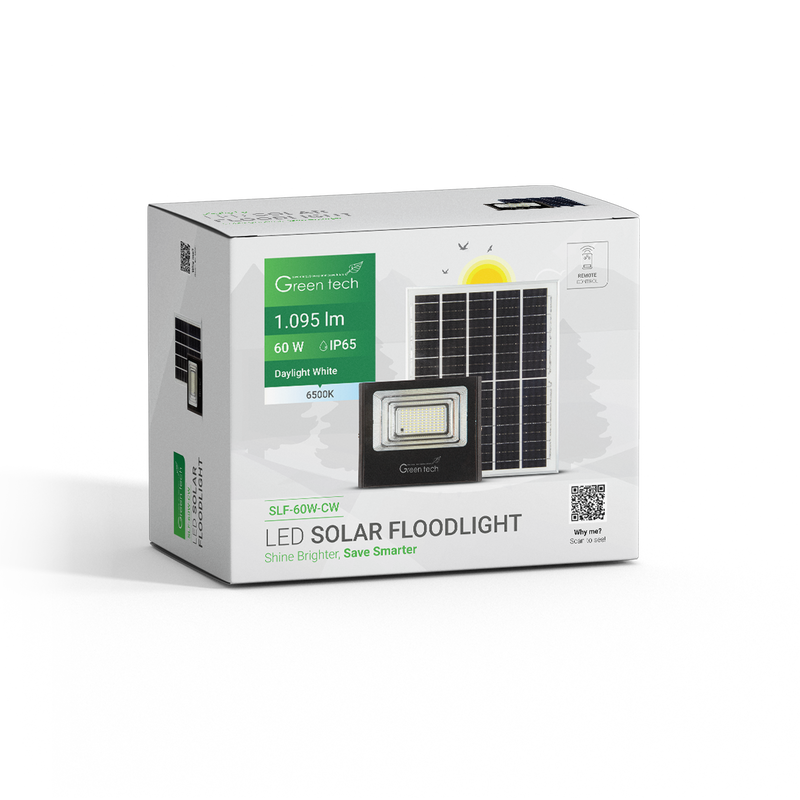 LED solarni reflektor Green Tech 60W, 6500K, IP65, solar slika 3